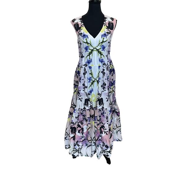 Bibhu Mohapatra Floral Tiered Ruffle Maxi Dress XS Cottage Cotton Sundress $475 - Picture 7 of 12